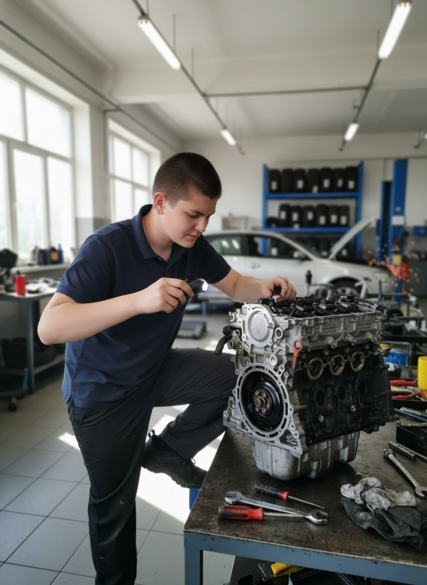 Иван Александрович работает с деталями